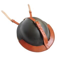 WWII WW2 UK ARMY MK2 BRITISH TOMMY ARMY HELMET WITH LEATHER HELMET COVER A+ picture