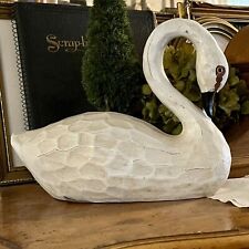 White Swan Valerie Parr Hill Carved Wood Look Resin Distressed Farmhouse Décor picture