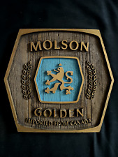 Vintage Molson Golden Beer Sign Imported From Canada Faux Wood Man Cave - USED picture