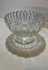 VTG Pretty 😍 Solid Heavy 5.5” Diameter Ribbed Glass Pedestal Bowl picture
