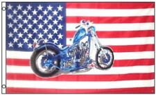 USA Patriotic Blue Motorcycle Polyester 3x5 Foot Flag Bike Chopper American US picture