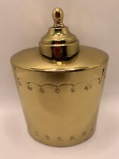 Antique Vintage Unique Russian Brass Spice container 6” With Hand carved Flowers picture