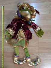 29” Frog Mardi Gras Renaissance Jester Joker Plush Prince Charming Gold Red Toad picture