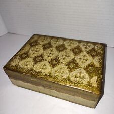 Vintage Florentine Italian Wooden Trinket Jewelry Box Gold Gilt Maximalist Decor picture