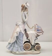 Lladro Baby's Outing #4938 Mom & Child on Stroller Figurine Mother Baby Carriage picture