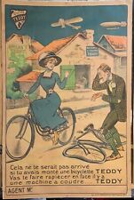 1900’s Teddy Cycles Philippe Chapellier French Bicycle Poster 32x47 Linen Backed picture