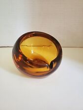 VINTAGE Orb Glass Ashtray Mid Century Modern  Amber picture