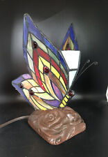 Butterfly Night Lite Stained Glass Working Condition 9.5” High picture