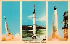 NASA Project Mercury Rocket Launch Astronauts Space Race Vtg Postcard Z8 picture