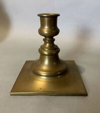 Large Early Antique Brass Candlestick or Hurricane Lamp Base picture