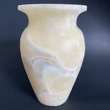 Museum Replica Alabaster Vase Made in Egypt 5 Inches Tall Original Sticker HEAVY picture