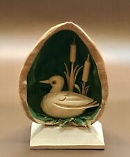 Vintage German Handgeschnitzt Oberammergau Carved Walnut Duck Diorama  picture