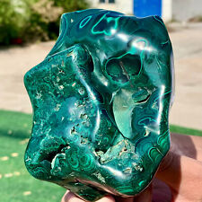 2.62LB Natural glossy Malachite transparent cluster rough mineral sample picture