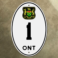 Ontario northern development highway 1 route marker road sign Canada crest 1932 picture