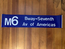 NY NYC BUS ROLL SIGN 1974 GM M6 BROADWAY 7TH AVENUE OF AMERICAS MANHATTAN picture