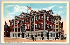 Court House Poughkeepsie New York American Flag Street View Vintage UNP Postcard picture