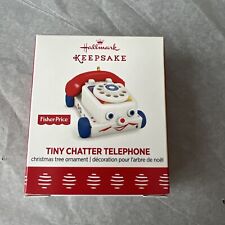 HALLMARK 2017 TINY CHATTER TELEPHONE FISHER PRICE MINIATURE ORNAMENT  New MIB picture