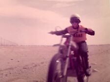 AVC) Found Photo Photograph Artistic Boy Riding Dirt Bike Desert 1980's picture