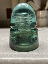 Antique Brookfield New York, Glass Insulator Aqua Color 4in” Smooth Bottom picture