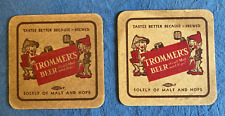 Lot of 2 vintage 1940s Trommer's Beer Coasters, sports trivia on reverse side picture