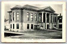 Public Library Aberdeen Washington WA Vintage Printed Black & White  Postcard picture