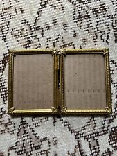 Vintage Brass Tabletop double picture frame 2.75x3.75 picture