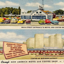 Postcard UT Salt Lake City Convey's New American Motel & Coffee Shop Linen 1955 picture