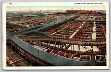 Postcard Aerial View Union Stock Yards c1923 Chicago, IL H16 picture