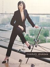 Charles Jourdan Paris Ladies Black Pantsuit Heels Vintage Print Ad 1998 picture