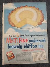Vintage 1952 Magazine Ad Advertising MY-T-FINE Chiffon Pie Filling Kitchen Art picture