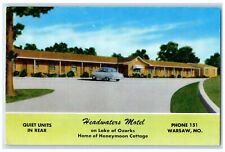 c1960's Headwaters Motel On Lake Of Ozarks Cars Warsaw Missouri MO Postcard picture