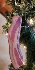 NEW Bacon Strip Glass Christmas Tree Ornament Fun Food Theme Holiday Decoration picture