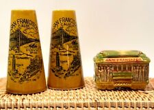 Vintage souvenir San Francisco California Salt & Peppers Shakers and Trolly Car picture