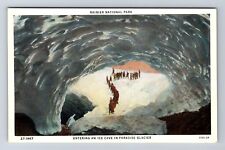 Rainier National Park, Entering An Ice Cave In Paradise Glacier Vintage Postcard picture