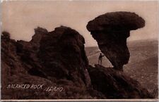 Vintage 1910s BALANCED ROCK PARK, Idaho Postcard Man at Rock / Panorama View picture