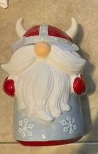 Sleigh Bell Bistro Gnome Santa Claus Viking Ceramic Cookie Jar 10
