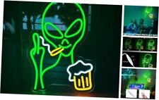 Green Alien Neon Sign, Beer Bar Alien Neon Light for Wall Decor, Dimmable alien picture