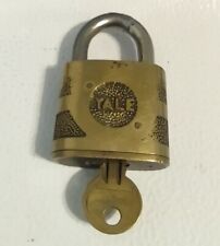 Vintage Yale Super Pin Tumbler Brass Padlock With Key. picture