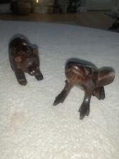Handcarved Wooden Animal Figurines Bear & Frog Made Out Of Cherry picture