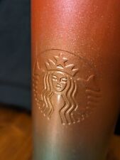 Starbucks 24 oz Orange Green Blue Ombre Stainless Steel Tumbler Cup Venti picture