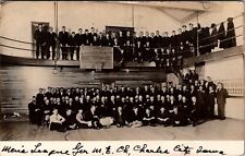 Charles City, Iowa Men's League Large Group 1908 RPPC Real Photo Postcard J144 picture