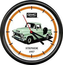 Licensed 1957 GMC Light Green Stepside Pickup Truck General Motors Wall Clock picture