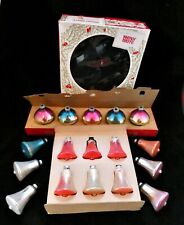 17 VINTAGE CHRISTMAS ORNAMENTS - 5 COBY ORBS 12 SHINY BRITE BELLS  picture
