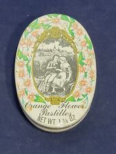 Vintage Flavigny Abbey Orange Flower Pastilles Candy Tin, Made In France  picture