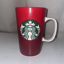 Starbucks 2015 Red Ceramic Tall  Cup Mug with Green Mermaid 16 Oz With Tag picture