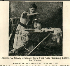 1898 Neal Portable Bathtub Bassinet Home Hospital WOMAN INVENTION Print Ad 8218 picture