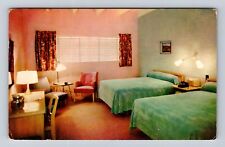 Bedford MA-Massachusetts, Bedford Motel, Advertising, Vintage c1956 Postcard picture