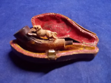 Vintage CHEROOT MEERSCHAUM PIPE One Dog with Case -D4 picture
