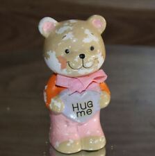 HUG ME bear holding heart RARE 1958 to 1963 romantic figurine peeling Enesco picture
