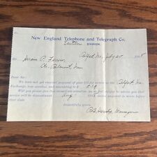 Overdue Bill And Settlement 1908 - New England Telephone And Telegraph Co picture